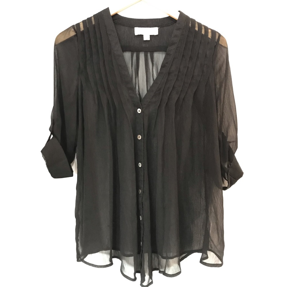 Olive and Oak sheer black blouse XS